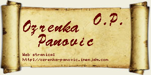 Ozrenka Panović vizit kartica